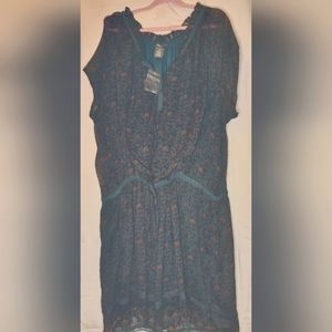 New Redoute Creations Hunter Green floral dress size 34w